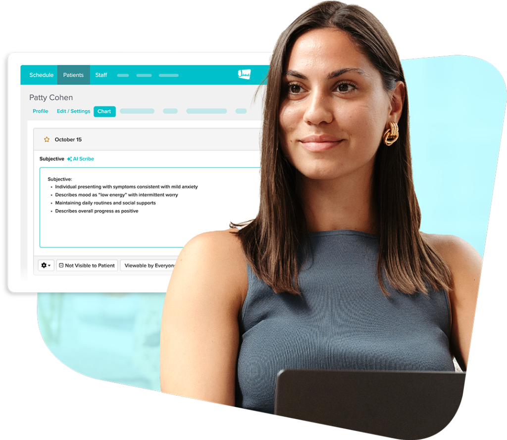 Healthcare professional using electronic medical records system to document patient care notes