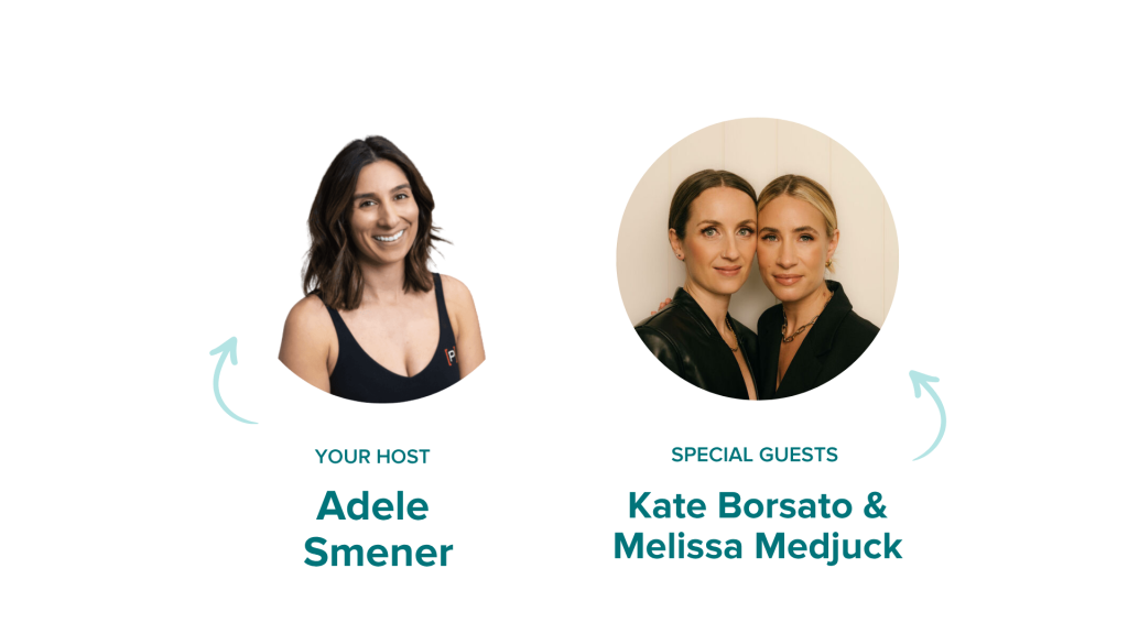 Promotional graphic showing host Adele Smener on the left and special guests Kate Borsato and Melissa Medjuck on the right