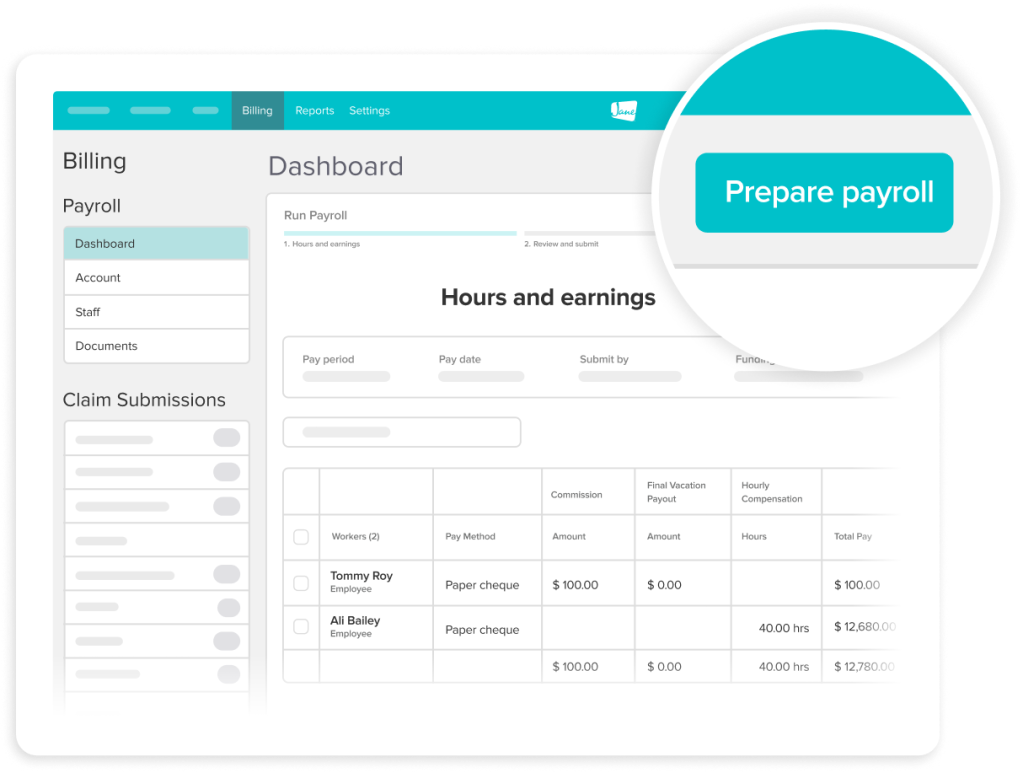 Jane product image of payroll platform